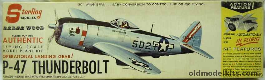Sterling P-47 Thunderbolt With Operating Landing Gear In Flight - 20 Inch Wingspan For R/C /  Control Line / Free Flight, A4 plastic model kit